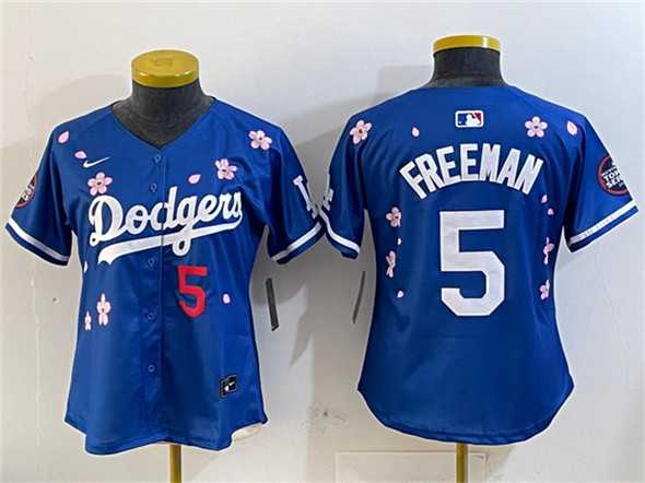 Youth Los Angeles Dodgers #5 Freddie Freeman Royal 2025 Tokyo Series Limited Stitched Jersey